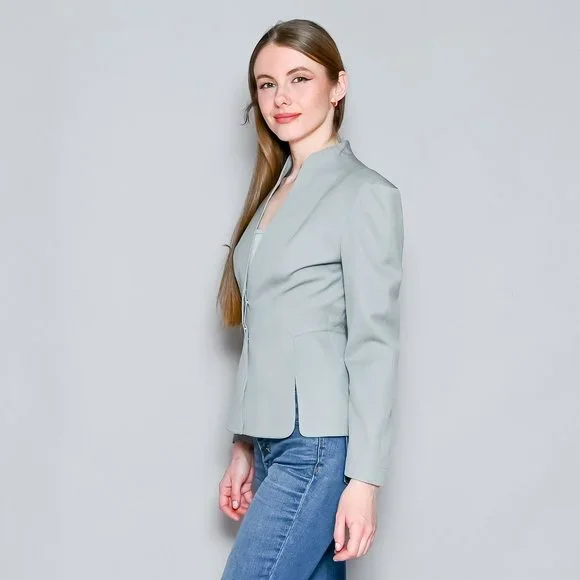 THIERRY MUGLER Vintage Seafoam Wool Structured Blazer - Picture 6 of 14